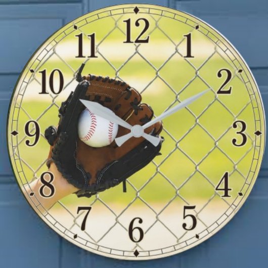 Baseball Glove  Vintage Catcher's Mitt Sports  ラージ壁時計