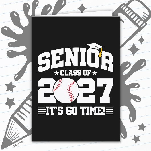 Baseball Graduation Go Time Senior Class of 2027 カード