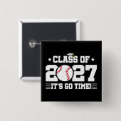 Baseball Graduation Go Time Senior Class of 2027 缶バッジ (正面&裏面)