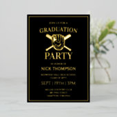 Baseball Graduation Party 箔招待状 (立ち正面)