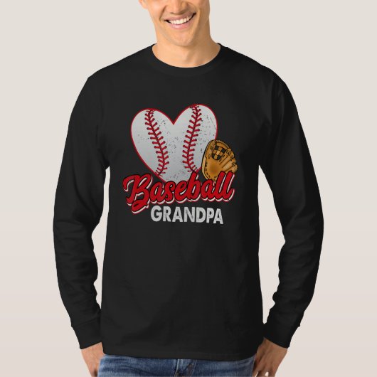 Baseball Grandpa Retro Vintage Baseball Tシャツ (正面)