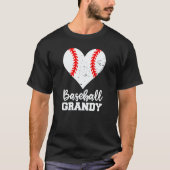 Baseball Grandy Baseball Heart Grandma Grandy Tシャツ (正面)