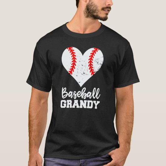 Baseball Grandy Baseball Heart Grandma Grandy Tシャツ (正面)