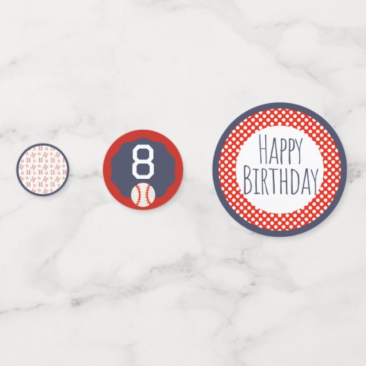 Baseball Happy Birthday Confetti コンフェッティ (裏面)