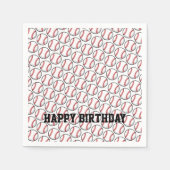 Baseball Happy Birthday Kids Sports Party Fun スタンダードカクテルナプキン (正面)