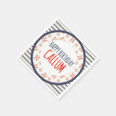 Baseball Happy Birthday Paper Napkin スタンダードカクテルナプキン (角)