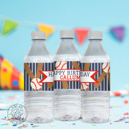 Baseball Happy Birthday Water Bottle Label ペットボトルラベル