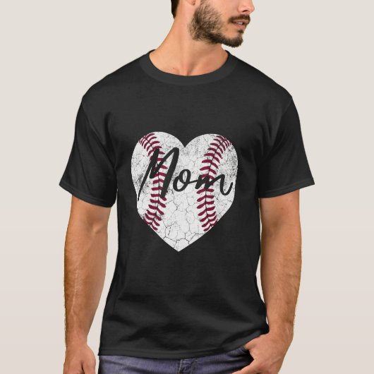 Baseball He Mom Softball Mother'S Day Tシャツ (正面)