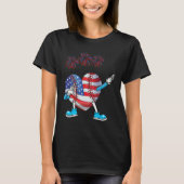 Baseball Heart American Flag Heart 4th of July Sof Tシャツ (正面)