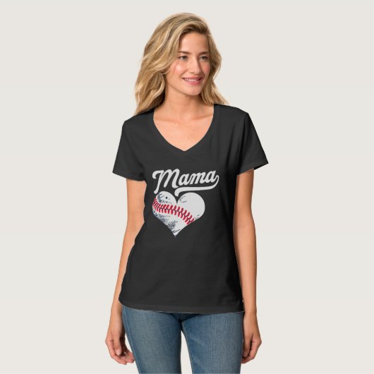 Baseball heart for baseball moms tシャツ (正面フル)