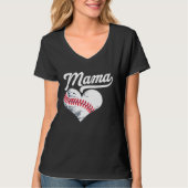 Baseball heart for baseball moms tシャツ (正面)
