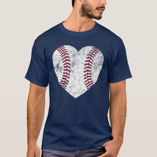 Baseball Heart Fun Mom Dad Men Women Tシャツ (正面)