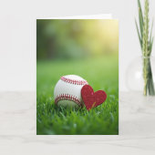 Baseball Heart Love Greeting Card カード (正面)