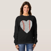 Baseball Heart Love Valentines Day Sport Player Co スウェットシャツ (正面フル)
