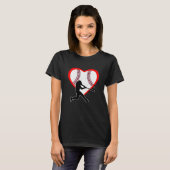 Baseball Heart Sport Love Anti Valentines Day Tシャツ (正面フル)