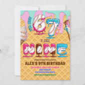 Baseball Ice Ceam Drip Six Seven boy 9th Birt 招待状 (正面)