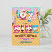 Baseball Ice Ceam Drip Six Seven boy 9th Birt 招待状 (スタンド正面)