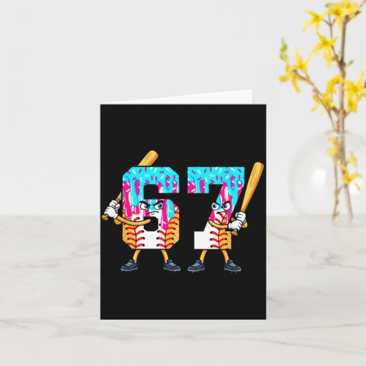 Baseball Ice Cream 67 Six Seven Cool Player 6 7 Dr カード (黄色い花)