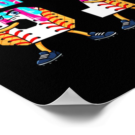 Baseball Ice Cream 67 Six Seven Cool Player 6 7 Dr ポスター (角)