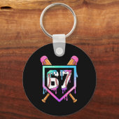 Baseball Ice Cream Drip 67 Player Dabbing Six Seve キーホルダー (正面)