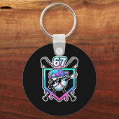 Baseball Ice Cream Drip 67 Player Dabbing Six Seve キーホルダー (正面)