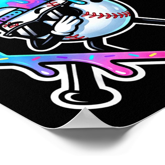 Baseball Ice Cream Drip 67 Player Dabbing Six Seve ポスター (角)