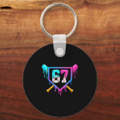Baseball Ice Cream Drip 67 Six Seven Meme Number 6 キーホルダー (正面)