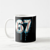 Baseball Ice Cream Drip 67 Six Seven Meme Number 6 コーヒーマグカップ (左)