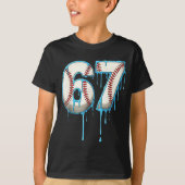 Baseball Ice Cream Drip 67 Six Seven Meme Number 6 Tシャツ (正面)
