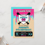 Baseball Ice Cream Drip Birthday Invitation カード (正面/裏面インサイチュ)