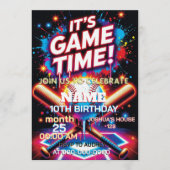 Baseball Ice Cream Drip Birthday Invitation 招待状 (正面)