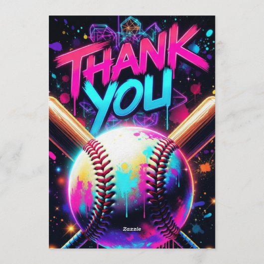 Baseball Ice Cream Drip Birthday Invitation 招待状 (裏面)