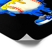 Baseball Ice Cream Drip Dreidel Happy Hanukkah Boy ポスター (角)