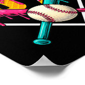 Baseball Ice Cream Drip Number 67 Player 67th Birt ポスター (角)