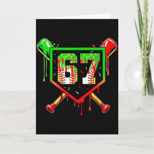 Baseball Ice Cream Drip Number 67 Player 6 7 Chris カード (正面)