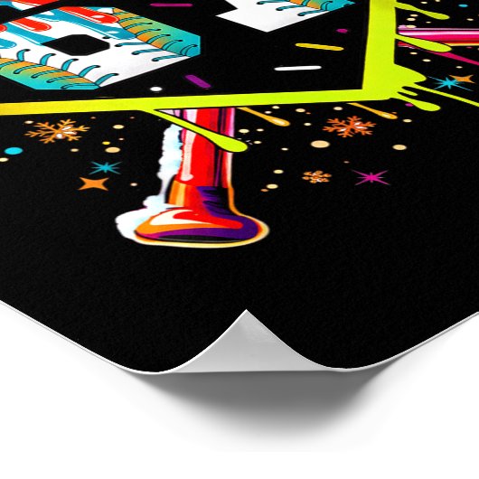 Baseball Ice Cream Drip Number 67 Six Seven Meme C ポスター (角)