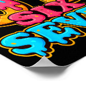 Baseball Ice Cream Drip Number 67 Six Seven Meme C ポスター (角)