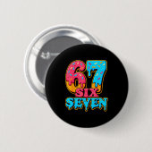 Baseball Ice Cream Drip Number 67 Six Seven Meme C 缶バッジ (正面&裏面)