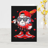 Baseball Ice Cream Drip Valentines Day Shirts For  カード (黄色い花)