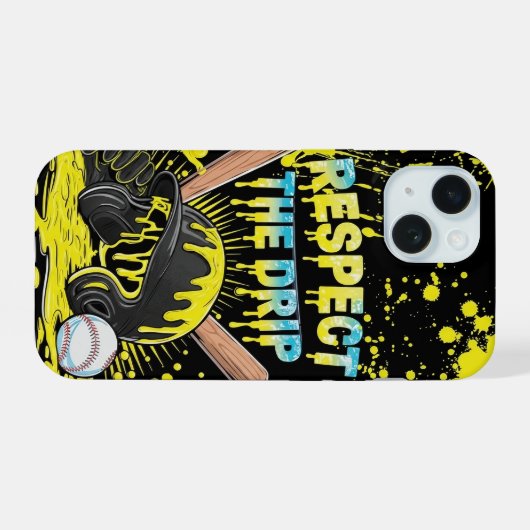 Baseball Ice Cream Drip With Sprinkles Home Plate iPhone 15ケース (裏面横)