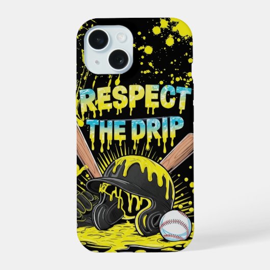Baseball Ice Cream Drip With Sprinkles Home Plate iPhone 15ケース (裏面)