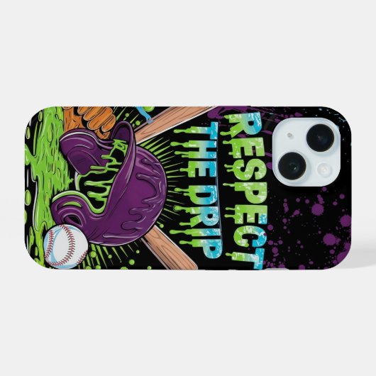 Baseball Ice Cream Drip With Sprinkles Home Plate iPhone 15ケース (裏面横)