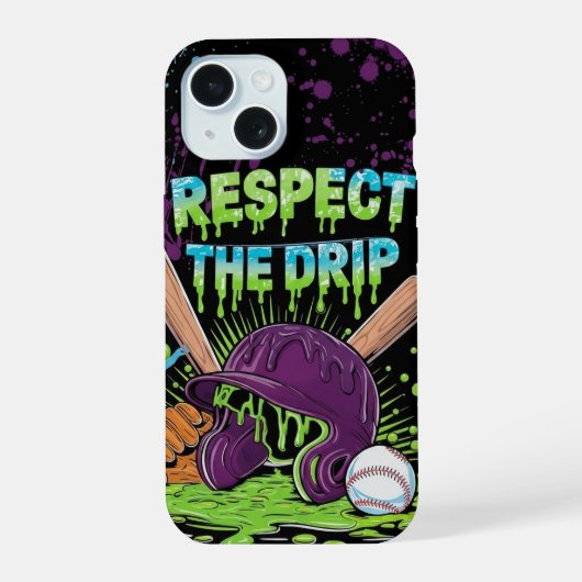 Baseball Ice Cream Drip With Sprinkles Home Plate iPhone 15ケース (裏面)