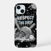Baseball Ice Cream Drip With Sprinkles Home Plate iPhone 15ケース (裏面)
