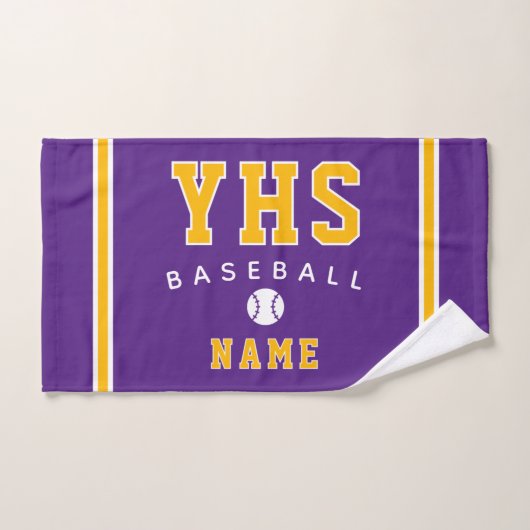 Baseball Icon, Custom Name & School, Team Gift ハンドタオル (ハンドタオル)