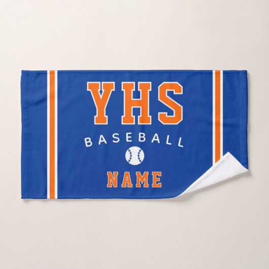 Baseball Icon, Custom Name & School, Team Gift ハンドタオル (ハンドタオル)