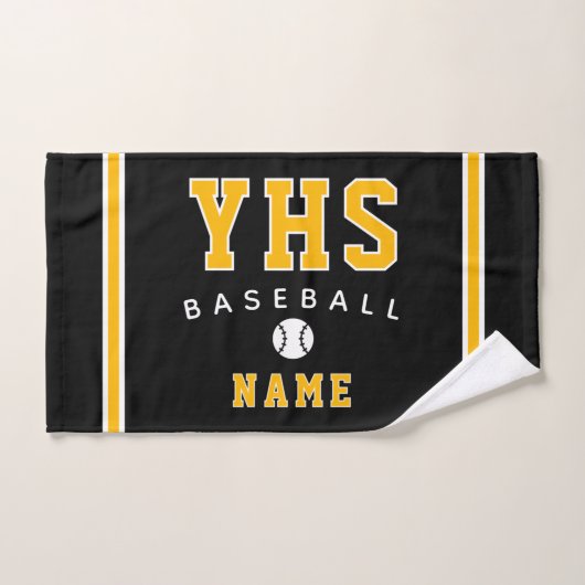 Baseball Icon, Custom Name & School, Team Gift ハンドタオル (ハンドタオル)