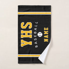 Baseball Icon, Custom Name & School, Team Gift ハンドタオル