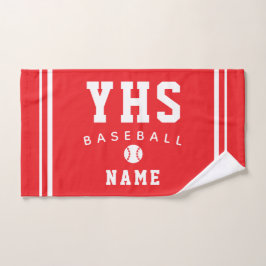 Baseball Icon, Custom Name & School, Team Gift Han ハンドタオル