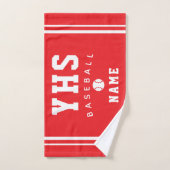 Baseball Icon, Custom Name & School, Team Gift Han ハンドタオル (ハンドタオル)